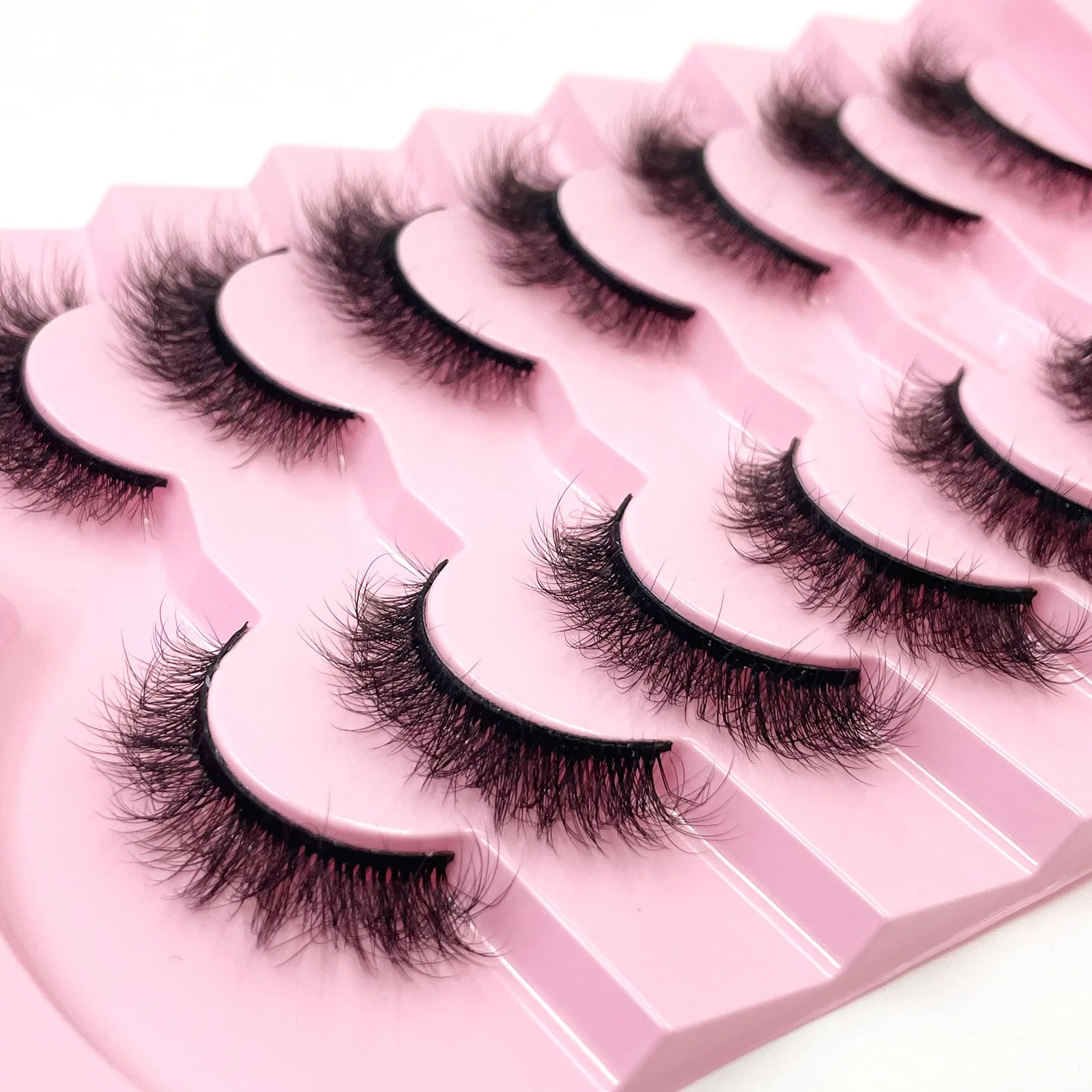 New 7 pairs of thick, 3D simulation mink fur fake eyelashesshort, dramatic fake eyelashes  wholesale full line fake eyelash make