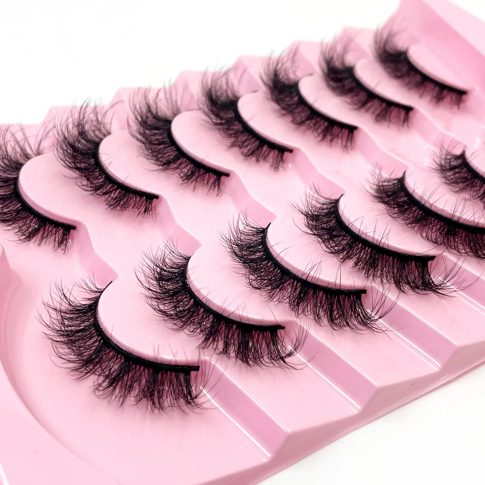 New 7 pairs of thick, 3D simulation mink fur fake eyelashesshort, dramatic fake eyelashes  wholesale full line fake eyelash make