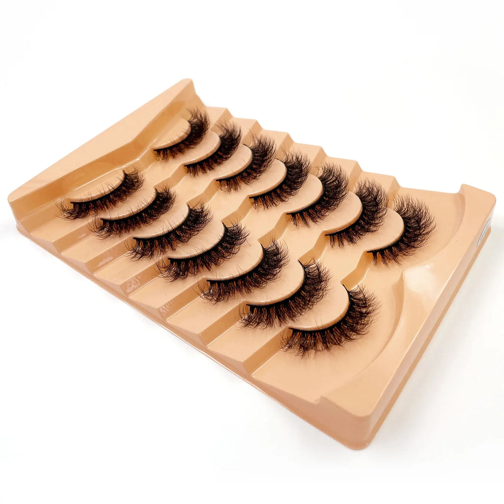 New 7 pairs of thick, 3D simulation mink fur fake eyelashesshort, dramatic fake eyelashes  wholesale full line fake eyelash make