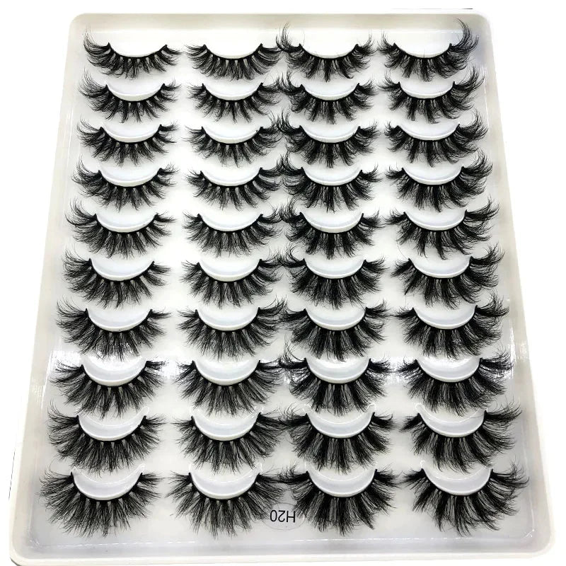 20 pairs 3D Mink Lashes Natural False Eyelashes Dramatic Volume Fake Lashes Makeup Eyelash Extension Silk Eyelashes