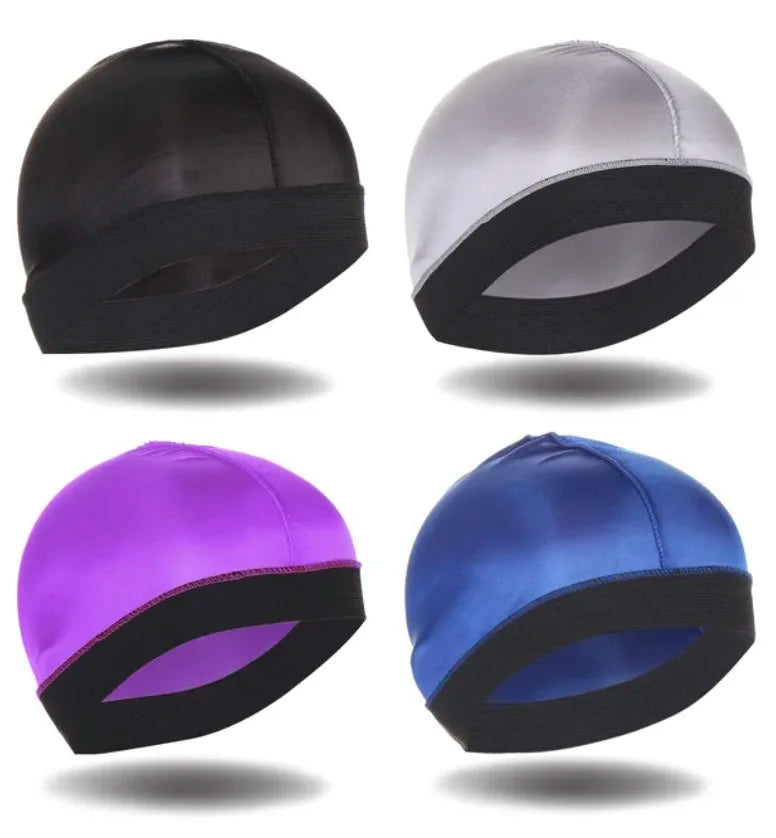 4PCS New Solid Color Wave Cap Men Soft Elastic Breathable Beanie Turban Hat Unisex Night Sleep Headcover Cancer Hair Loss Chemo