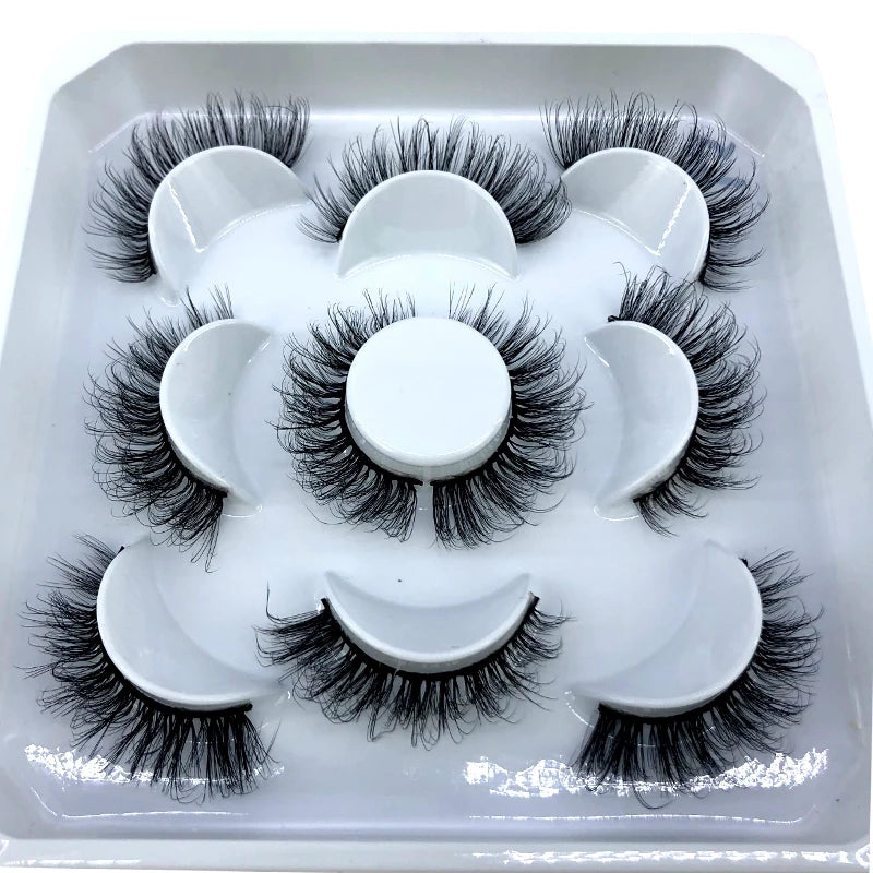 New 5 pairs 8-25mm natural 3D false eyelashes fake lashes makeup kit Mink Lashes extension mink eyelashes maquiagem
