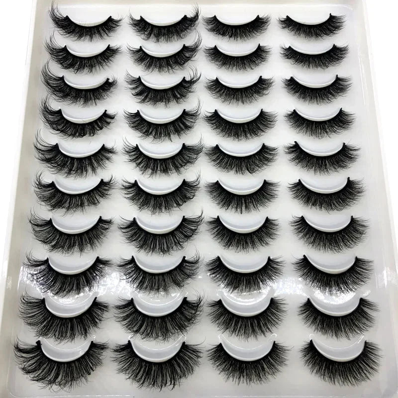 20 pairs 3D Mink Lashes Natural False Eyelashes Dramatic Volume Fake Lashes Makeup Eyelash Extension Silk Eyelashes