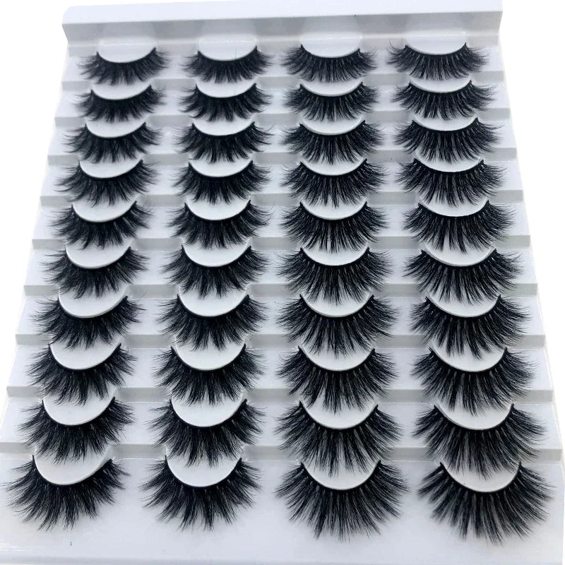 20 pairs 3D Mink Lashes Natural False Eyelashes Dramatic Volume Fake Lashes Makeup Eyelash Extension Silk Eyelashes