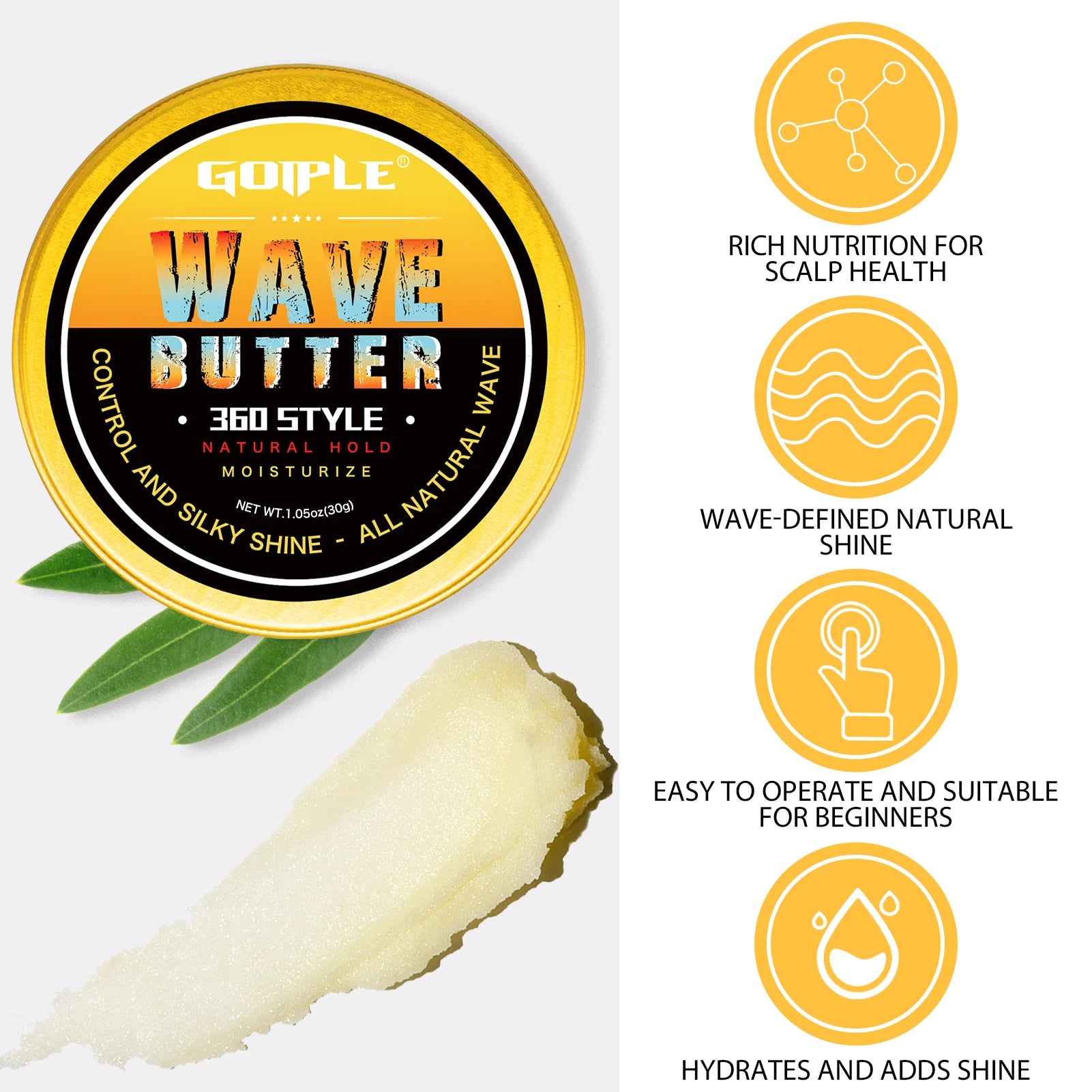 Wave Shampoo for Black Men Wave Cream Hydration Enhance Waves Grease Hair Butter Easy Wash 360 Wave Training Wave Pomade Set