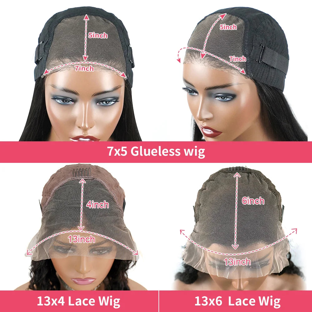 250% Body Wave 13x6 Full Hd Frontal Wig Wear And Go Glueless Human Hair Wigs For Women 7X5 Precut Lace Front Wig 30 34 inch