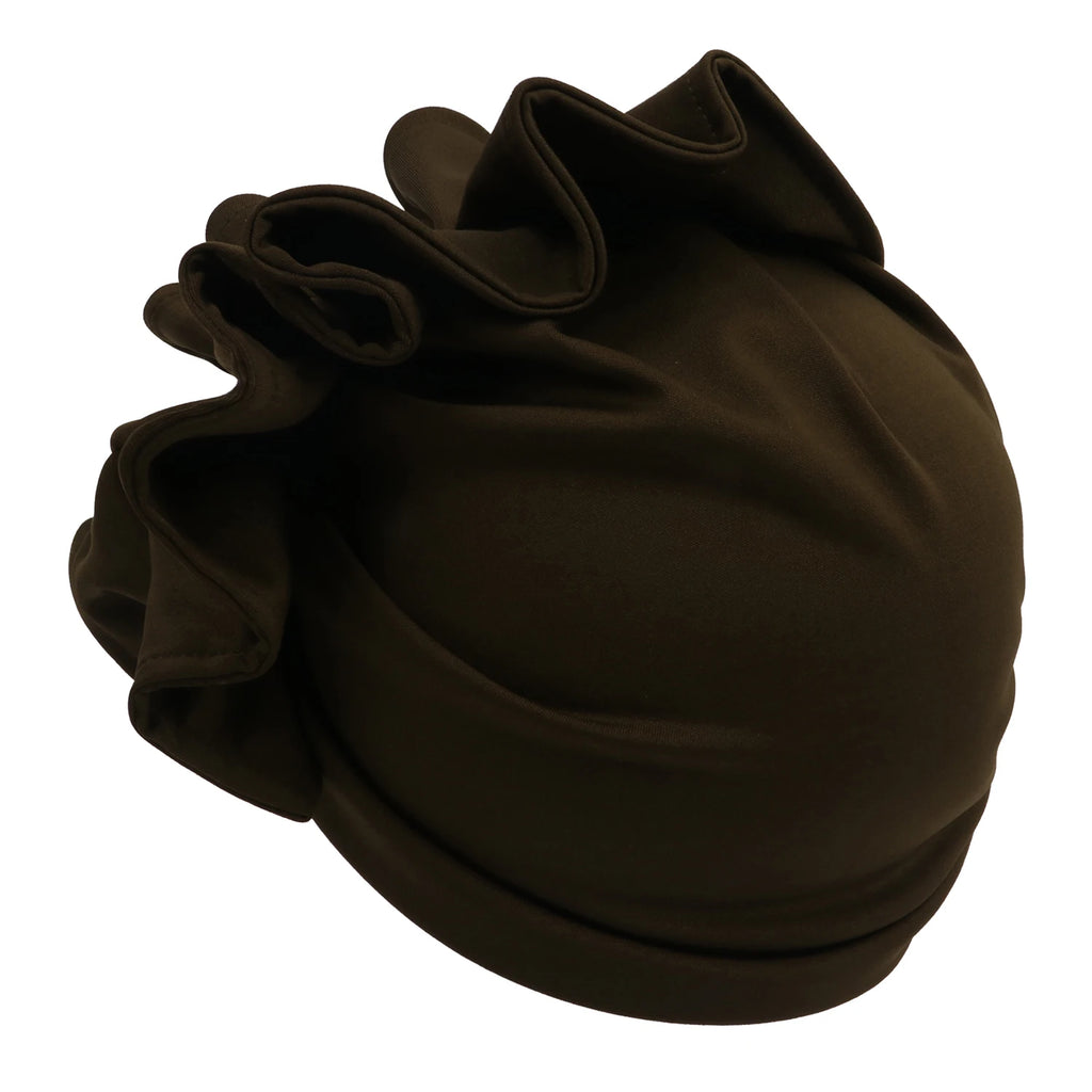 Ruffled Turban Cap for Women