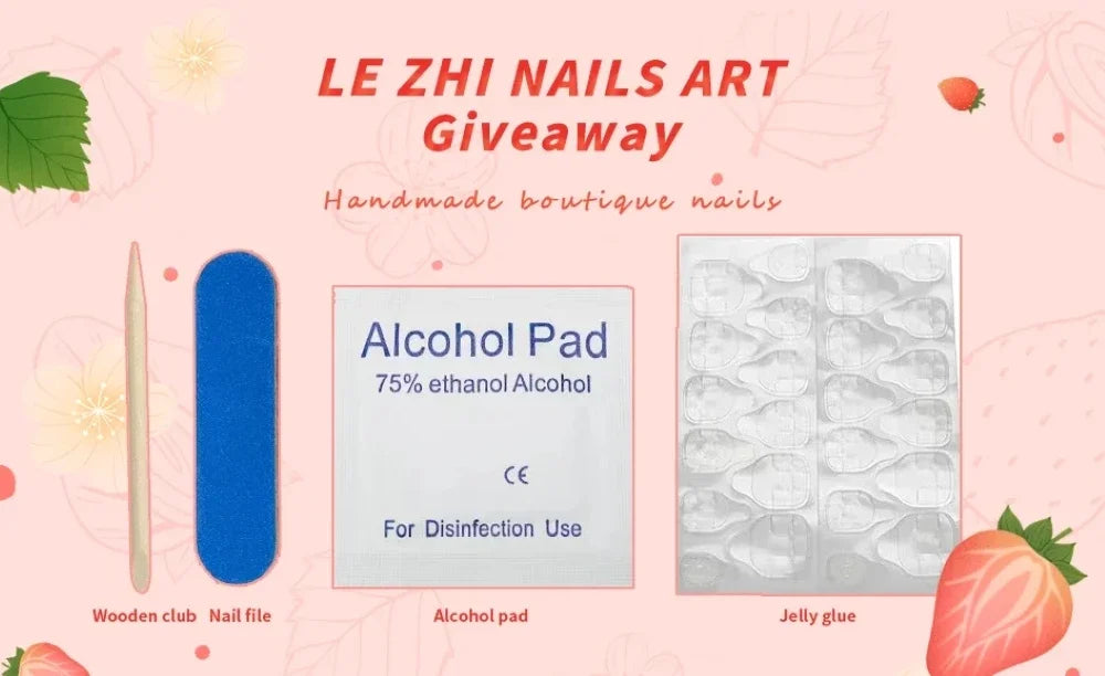Press On Nails Handmade Pink Ombre 3D Rose Gold Accented Stunning Design False Nails Full Set 24pcs Comfort Fit 2 Glues