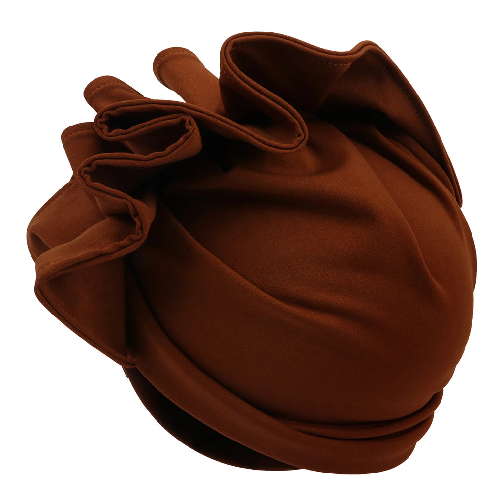 Ruffled Turban Cap for Women