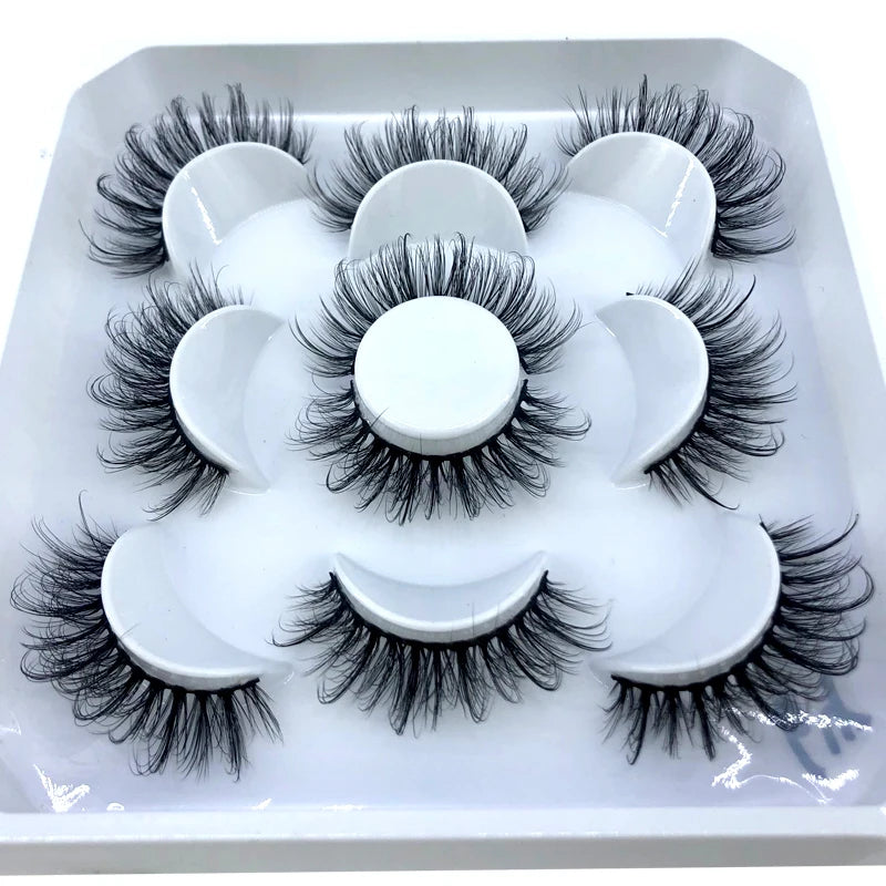 New 5 pairs 8-25mm natural 3D false eyelashes fake lashes makeup kit Mink Lashes extension mink eyelashes maquiagem