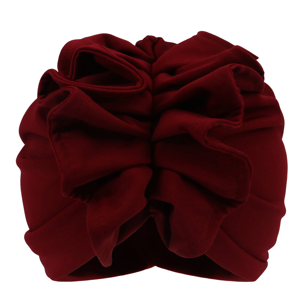 Ruffled Turban Cap for Women