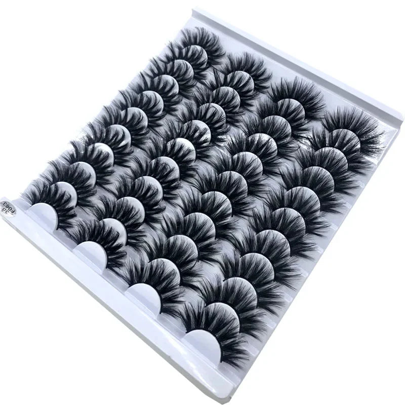 20 pairs 3D Mink Lashes Natural False Eyelashes Dramatic Volume Fake Lashes Makeup Eyelash Extension Silk Eyelashes
