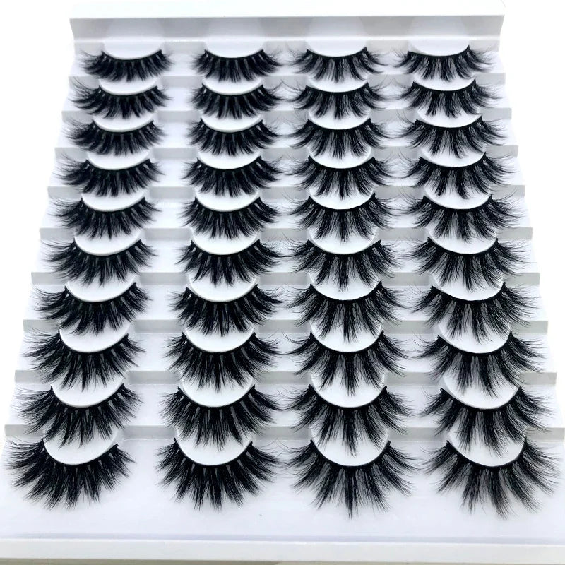 20 pairs 3D Mink Lashes Natural False Eyelashes Dramatic Volume Fake Lashes Makeup Eyelash Extension Silk Eyelashes