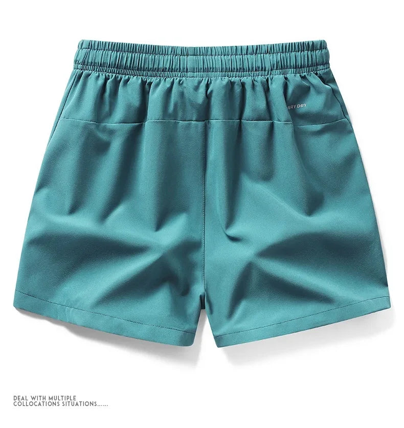New Mens Sports Casual Sweatpants Summer Shorts Pockets Basic Solid Color Lightweight Pants Jogging Beach Shorts Streetwear Men