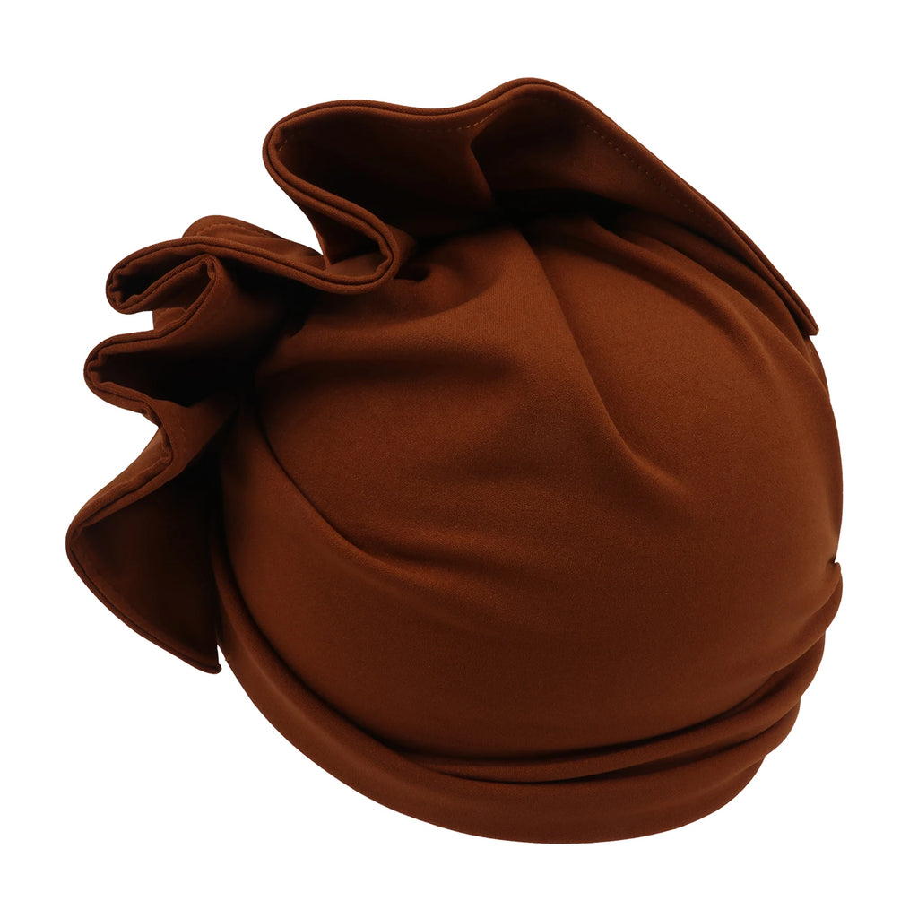 Ruffled Turban Cap for Women