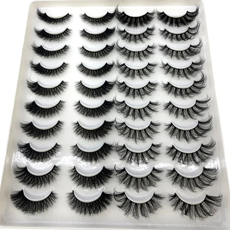 20 pairs 3D Mink Lashes Natural False Eyelashes Dramatic Volume Fake Lashes Makeup Eyelash Extension Silk Eyelashes