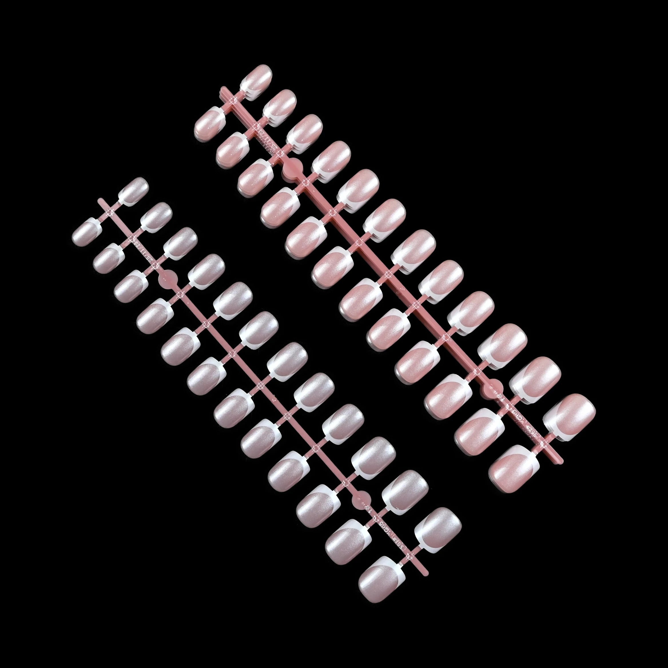 120Pcs Medium-Long Pink French Square Press On Nails. Upgrade your manicure with this brightening, removable nail set. Perfect g