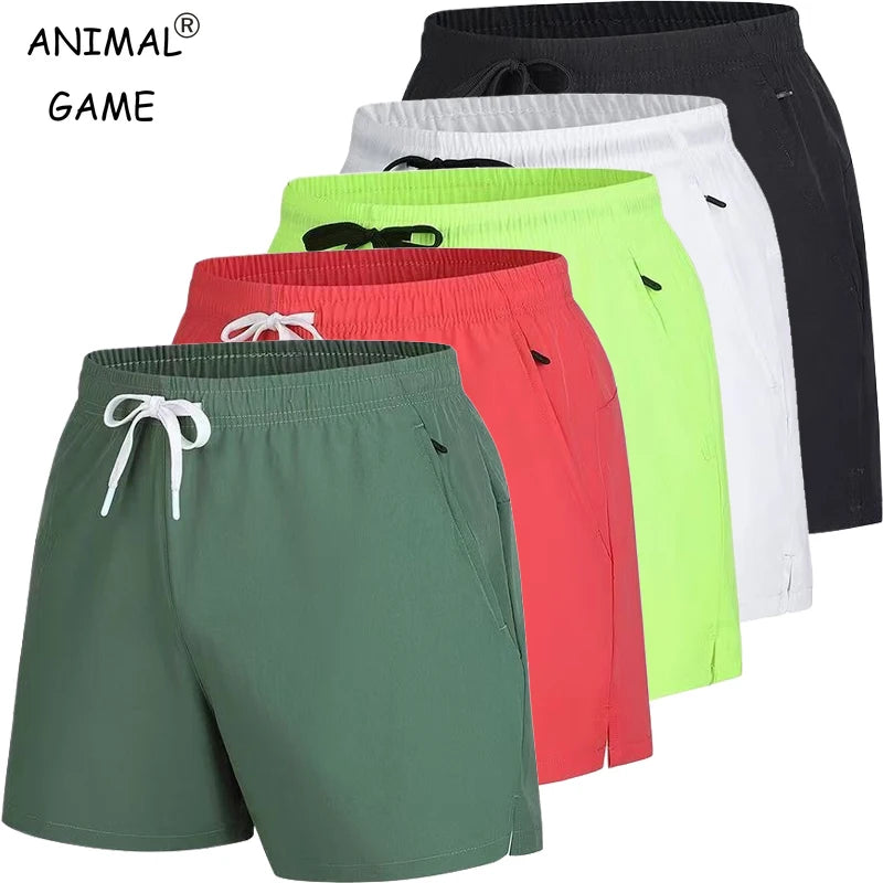 New Mens Sports Casual Sweatpants Summer Shorts Pockets Basic Solid Color Lightweight Pants Jogging Beach Shorts Streetwear Men