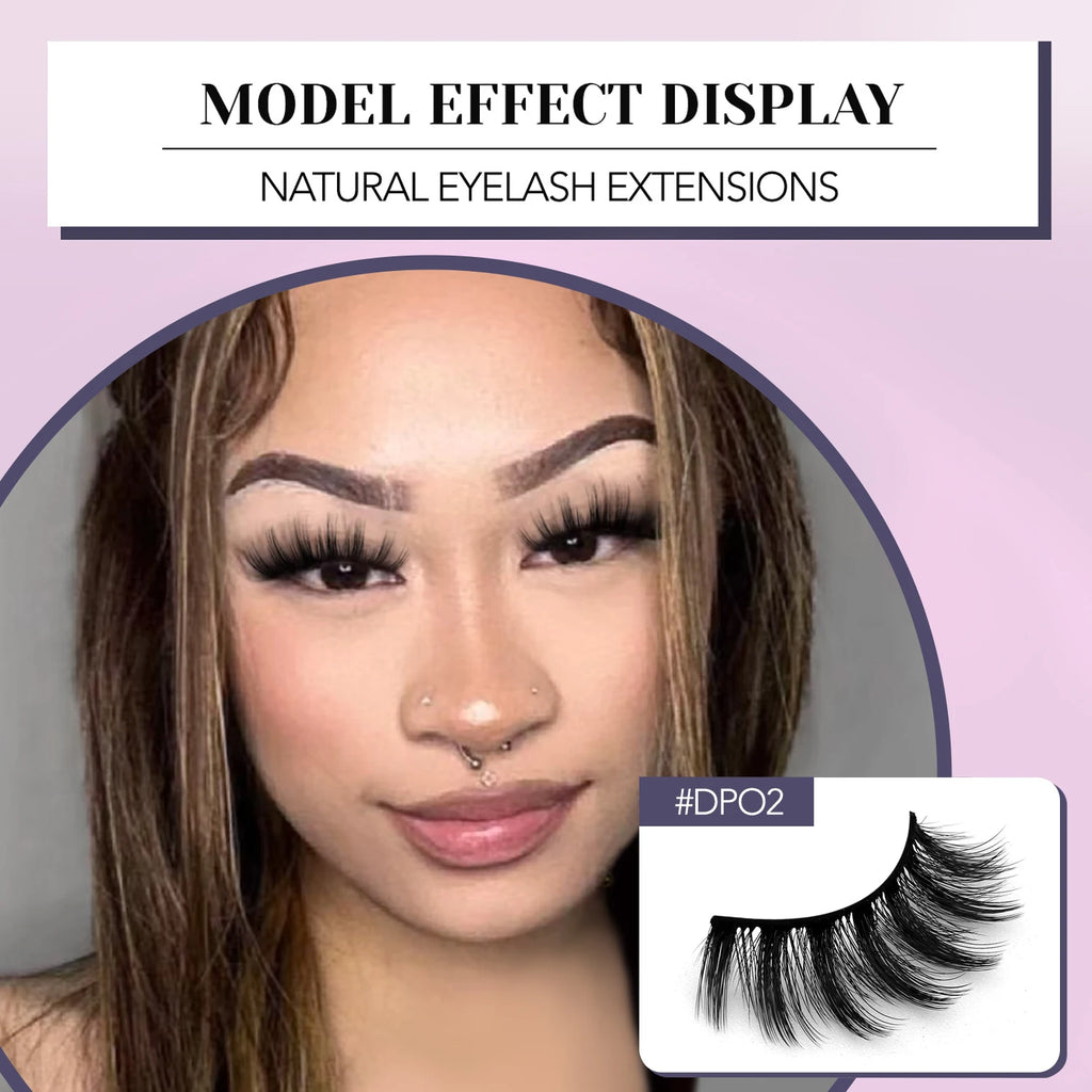 Veltrinay Fake Lashes 3D Mink Lashes Soft False Eyelashes Natural Thick Faux Mink Eyelashes Extention Makeup