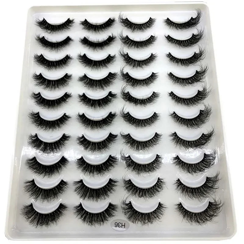 20 pairs 3D Mink Lashes Natural False Eyelashes Dramatic Volume Fake Lashes Makeup Eyelash Extension Silk Eyelashes