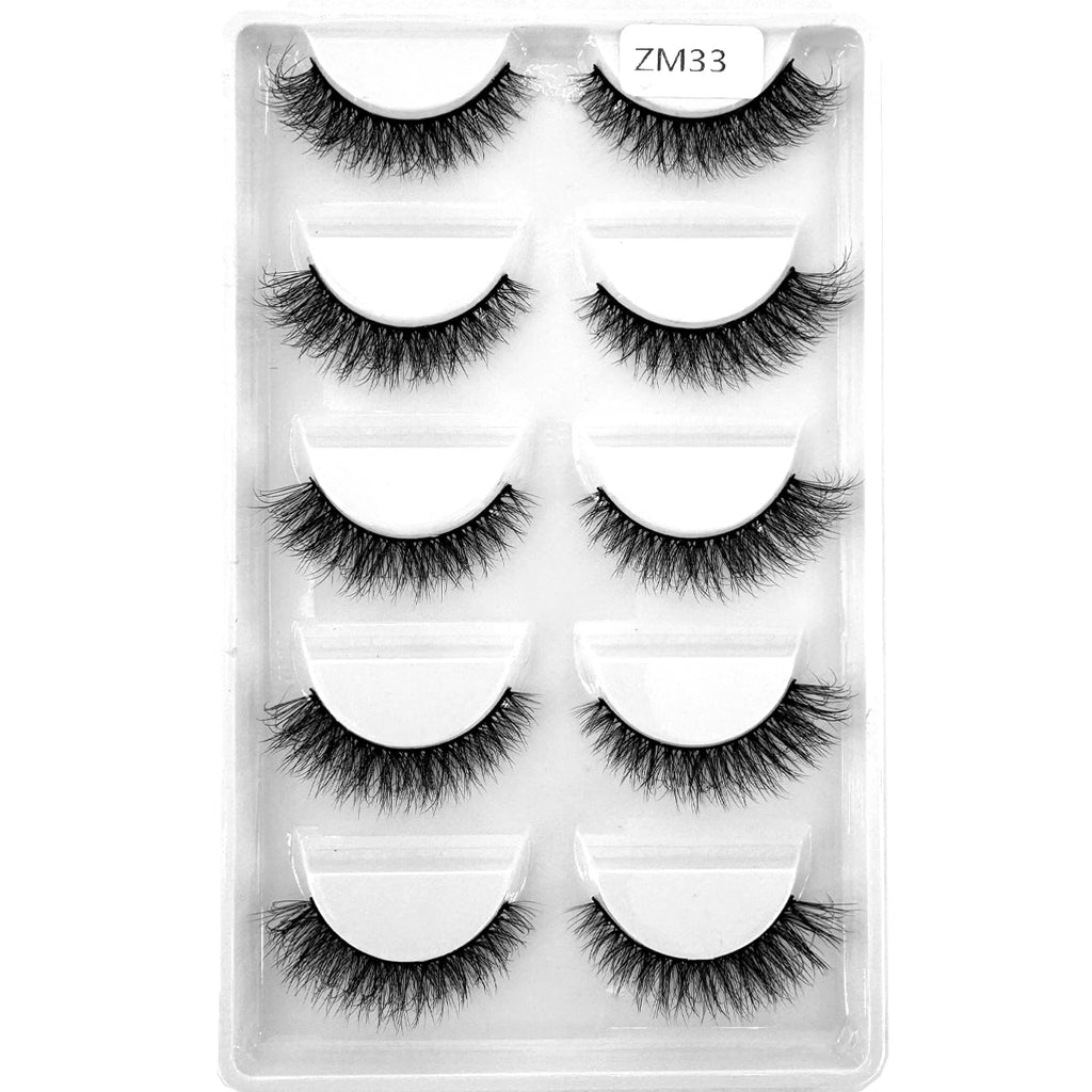 5 Pairs Natural Long False Eyelash Fake Lashes Long Makeup 3d Mink Lashes Extension Eyelash Reusable Mink Eyelashes for Beauty