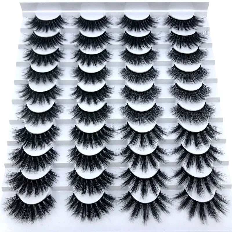 20 pairs 3D Mink Lashes Natural False Eyelashes Dramatic Volume Fake Lashes Makeup Eyelash Extension Silk Eyelashes
