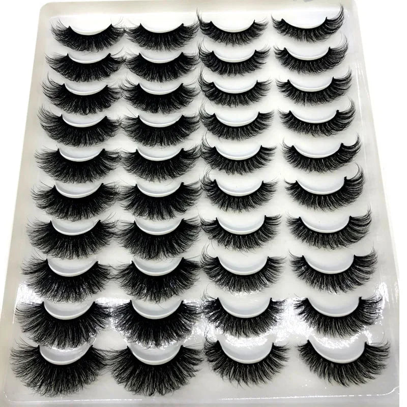 20 pairs 3D Mink Lashes Natural False Eyelashes Dramatic Volume Fake Lashes Makeup Eyelash Extension Silk Eyelashes