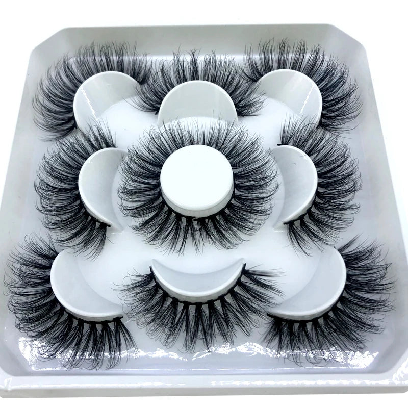 New 5 pairs 8-25mm natural 3D false eyelashes fake lashes makeup kit Mink Lashes extension mink eyelashes maquiagem