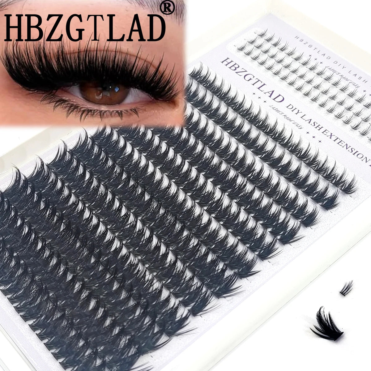 HBZGTLAD Spike eyelash clusters Wispy Cluster eyelash extensions mink strips lower eyelashes fairy hair combinations eyelash clu