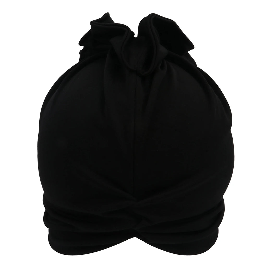 Ruffled Turban Cap for Women