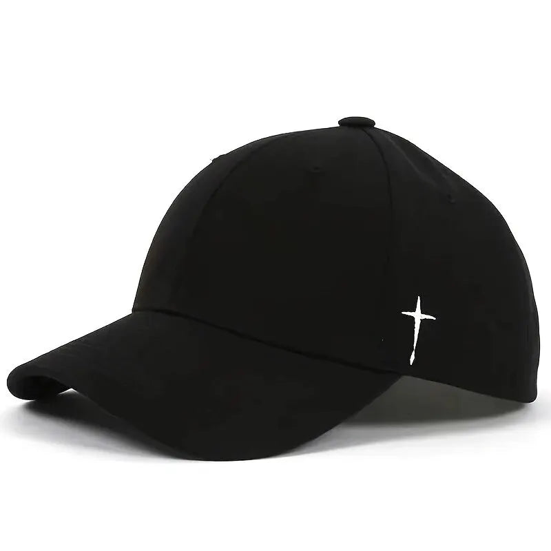 Unisex Side Cross Embroidery Baseball Caps Spring and Autumn Outdoor Adjustable Casual Hats Sunscreen Hat