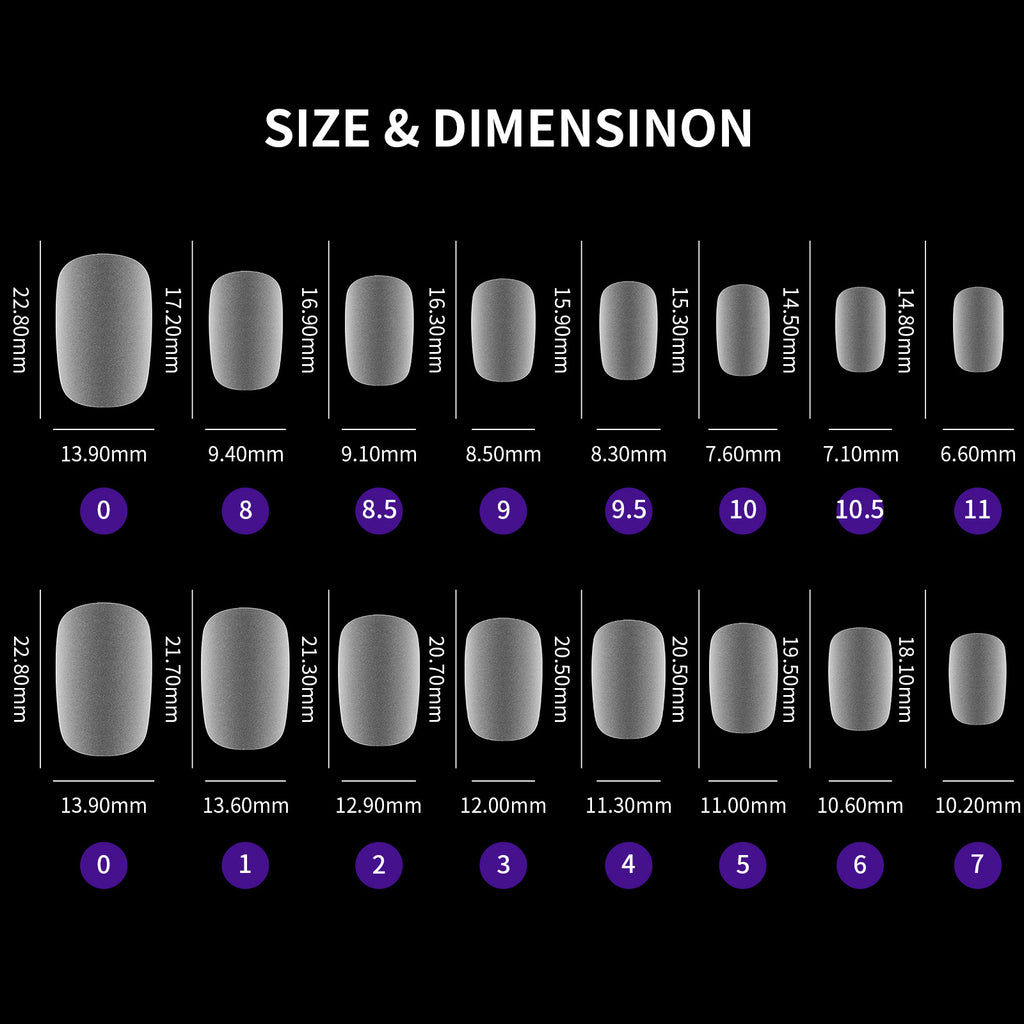 420pcs/box Frosted Version False Nails Press On Acrylic Nails Almond Mixed Size Short Style Ultra Thin Traceless Nail Tips