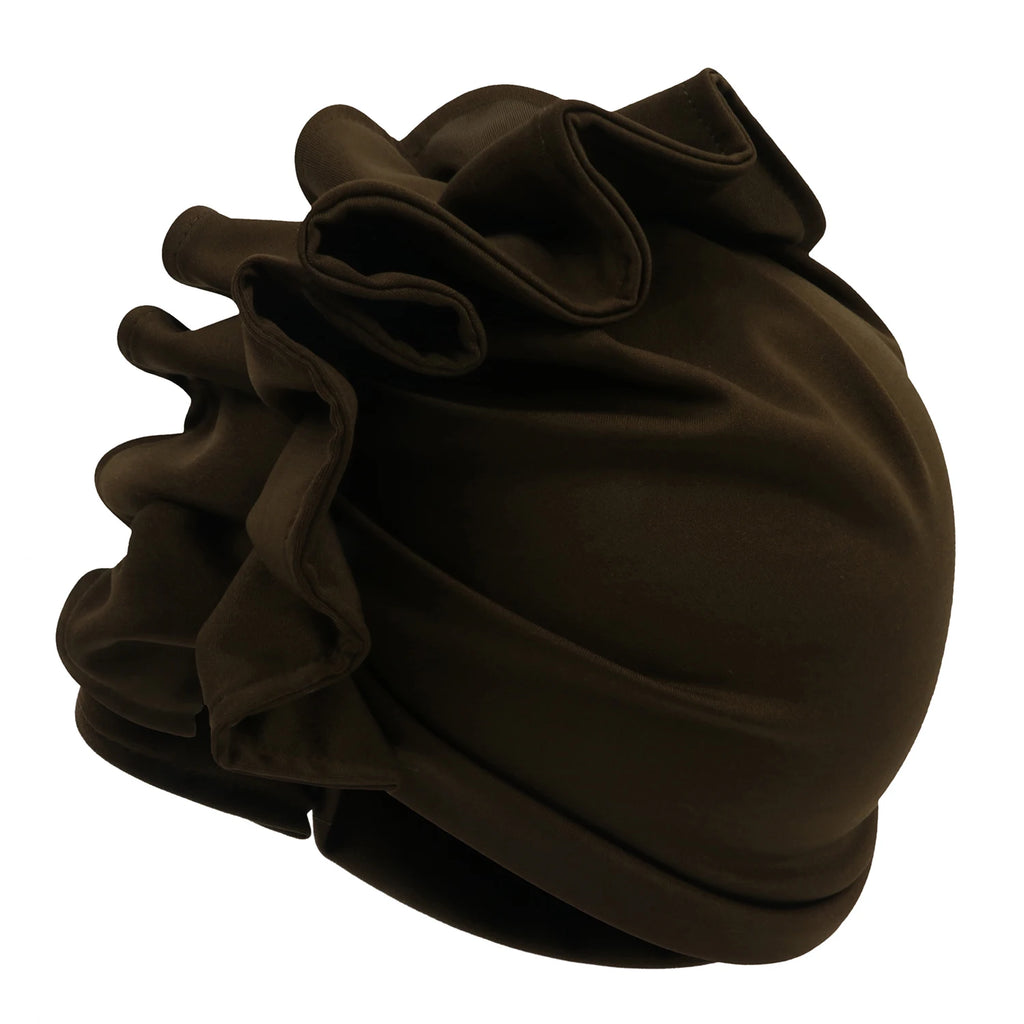 Ruffled Turban Cap for Women