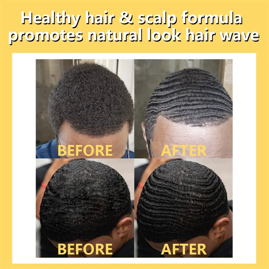 Men Shea Butter Wave Control Pomade 360 Style Strong Hold Long Lasting Curly Hair Cream or Brush or Silk Rag Cap Tools Accessory