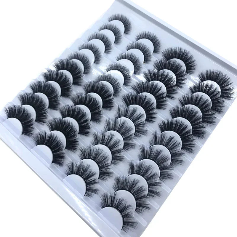 20 pairs 3D Mink Lashes Natural False Eyelashes Dramatic Volume Fake Lashes Makeup Eyelash Extension Silk Eyelashes