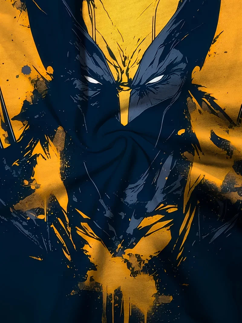 Marvel Wolverine Men's Graphic T-Shirt Summer Superhero Fan Costume Machine Washable Superhero Graphic Tee Vibrant Design Top