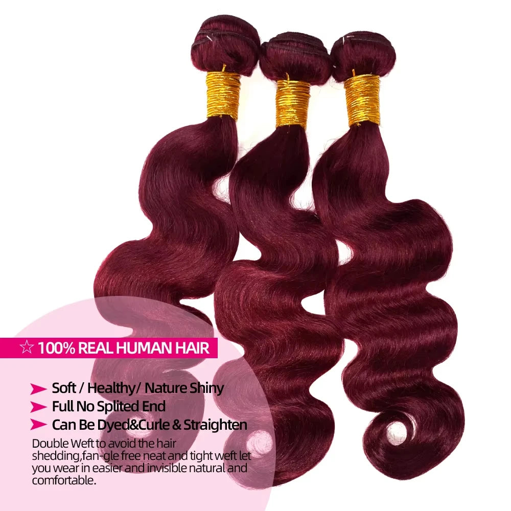 99j Body Wave Brazilian Virgin Hair Weave Extension