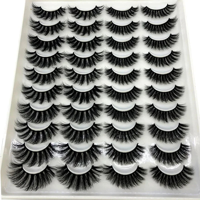 20 pairs 3D Mink Lashes Natural False Eyelashes Dramatic Volume Fake Lashes Makeup Eyelash Extension Silk Eyelashes