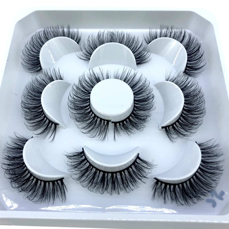 New 5 pairs 8-25mm natural 3D false eyelashes fake lashes makeup kit Mink Lashes extension mink eyelashes maquiagem