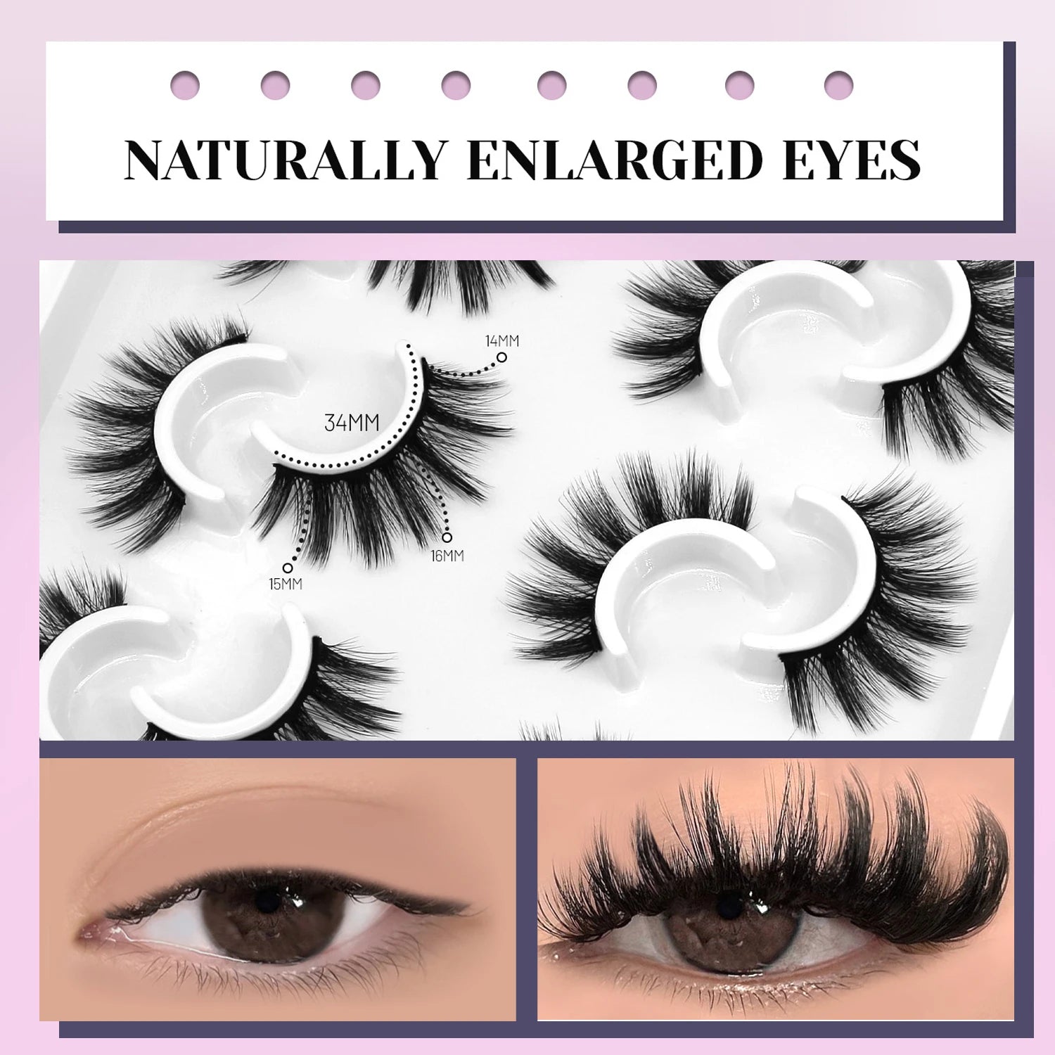Veltrinay Fake Lashes 3D Mink Lashes Soft False Eyelashes Natural Thick Faux Mink Eyelashes Extention Makeup