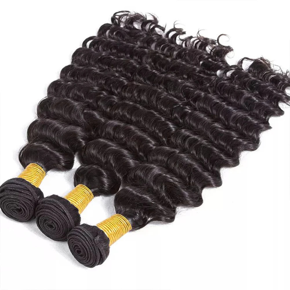 Deep Wave Natural Color Human Hair Bundles