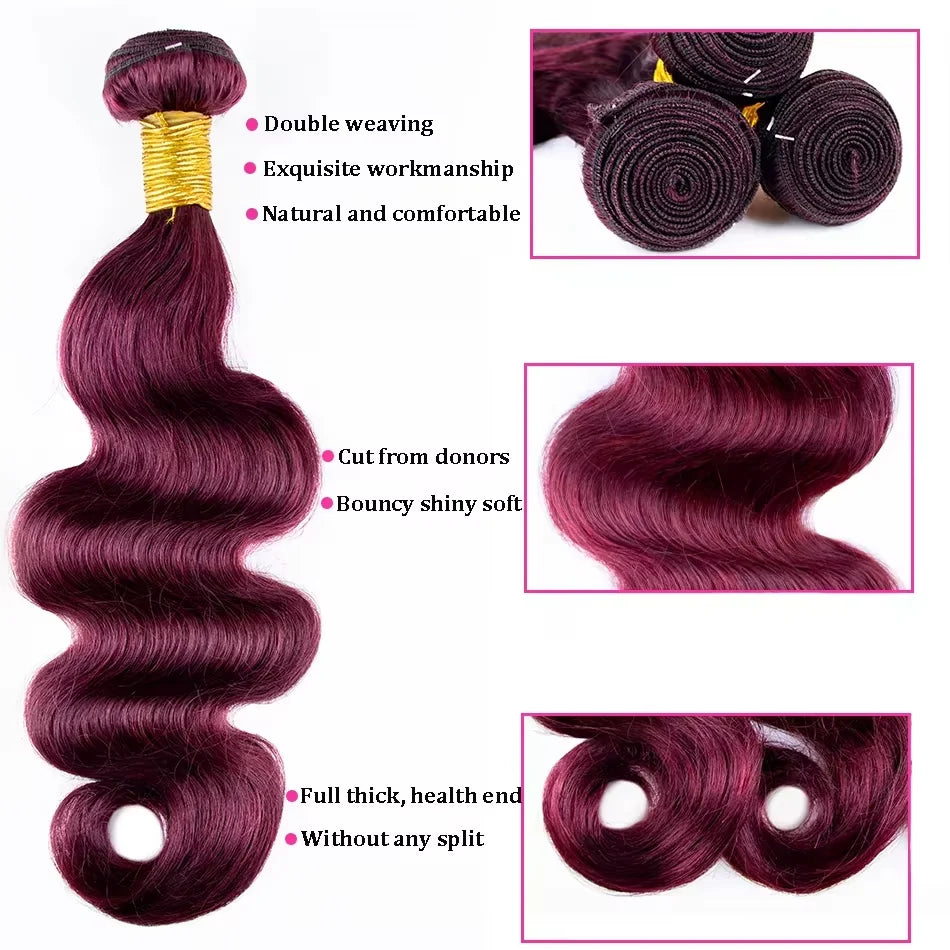 16A Highlight Ombre Body Wave Bundles Human Hair Unprocessed Brazilian Colored 1 3 4 5Pcs Raw Hair Bundles Weave Extensions