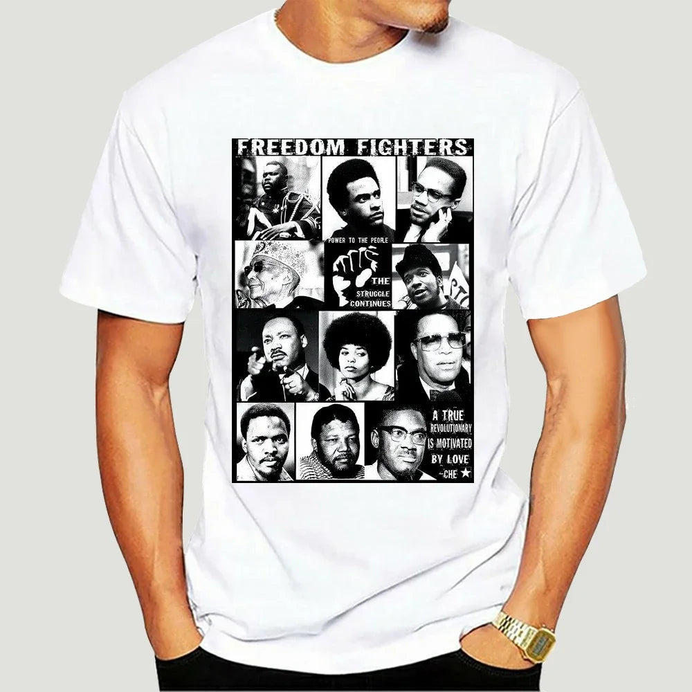 Black History Month T-Shirt Angela Davis Malcolm X Huey P Newton  Garvey 2777X