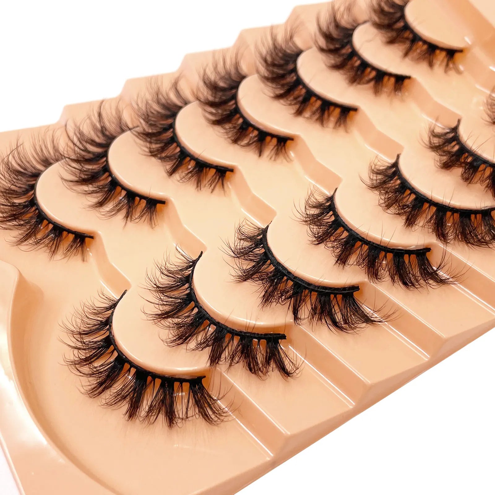 New 7 pairs of thick, 3D simulation mink fur fake eyelashesshort, dramatic fake eyelashes  wholesale full line fake eyelash make