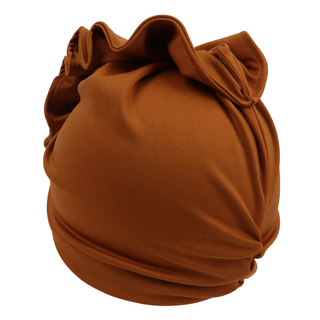Ruffled Turban Cap for Women