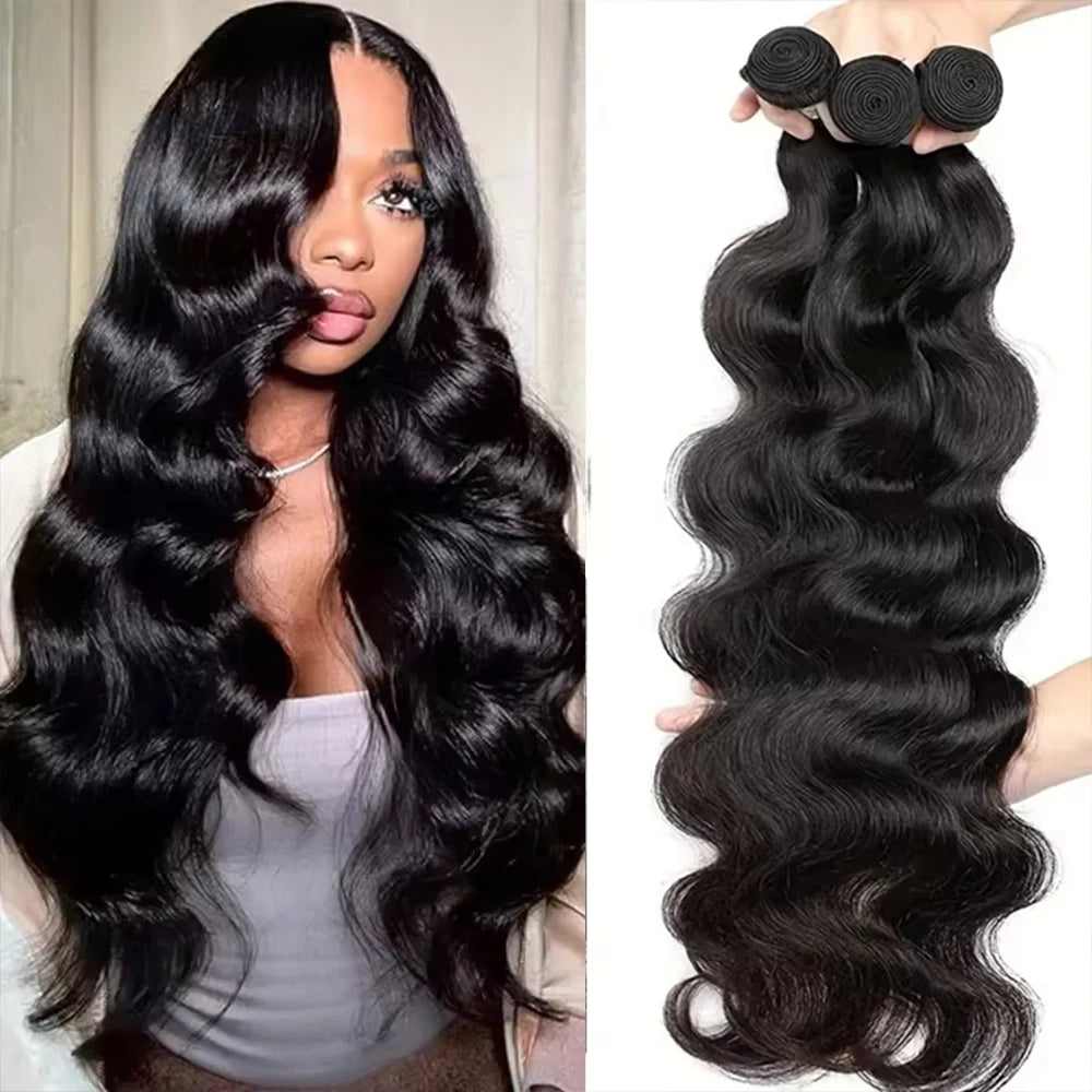 Human Hair Unprocessed Brazilian Virgin Hair Bundles Weave Extensions