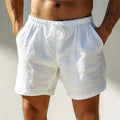 Vacation New Casual Mens Solid Color Shorts 2025 Spring Summer Seaside Beach Leisure Loose Shorts Men Fashion Drawstring Shorts