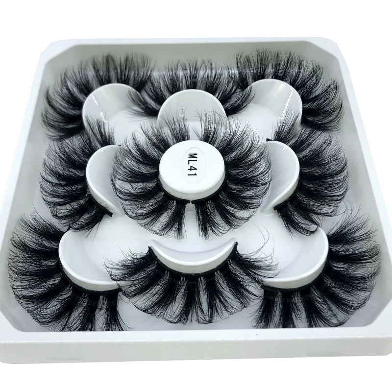 New 5 pairs 8-25mm natural 3D false eyelashes fake lashes makeup kit Mink Lashes extension mink eyelashes maquiagem