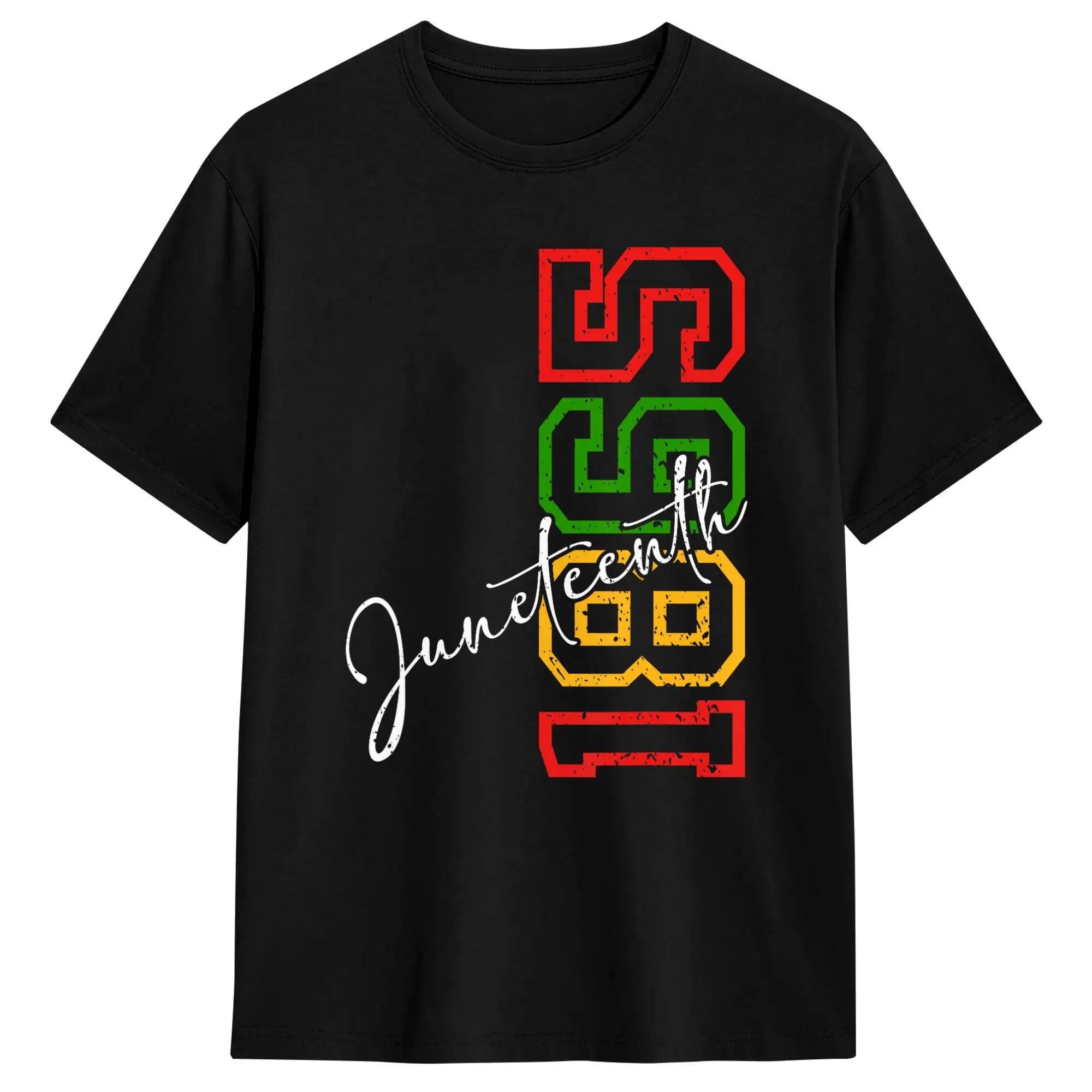 Juneteenth Heart Fists Black History Melanin T Shirt Men's  Cotton Casual T-Shirts Crewneck  Tees Short Sleeve Clothes Gift Idea