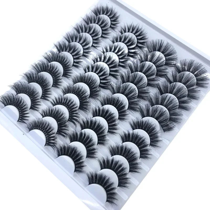 20 pairs 3D Mink Lashes Natural False Eyelashes Dramatic Volume Fake Lashes Makeup Eyelash Extension Silk Eyelashes